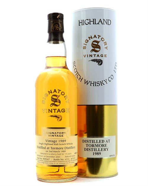 Tormore 1989/2003 Signatory Vintage 14 years old Single Highland Malt Scotch Whisky 43%