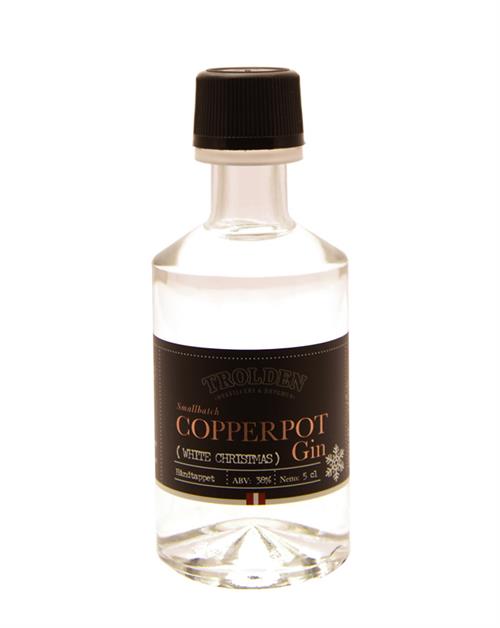 Trolden Miniature Copperpot White Christmas Copper Distilled Small Batch Danish Gin 5 cl 38