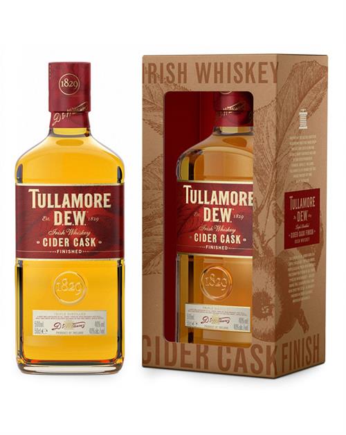 Tullamore Dew Cider Cask Finish Irish Whiskey contains 50 centiliters with 40 percent alcohol