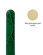 Underberg Ladies Watch Strap in Green with Gold-Plated Steel Buckle for Collect-Watch