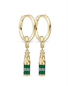 Underberg Set of Earrings + Charms as Gold Plated "Creol" + "Bottle Hanger"