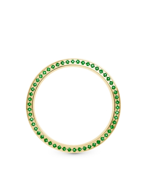 Underberg Top Ring in Gold-plated Steel with Green Stones for Collect-Ur