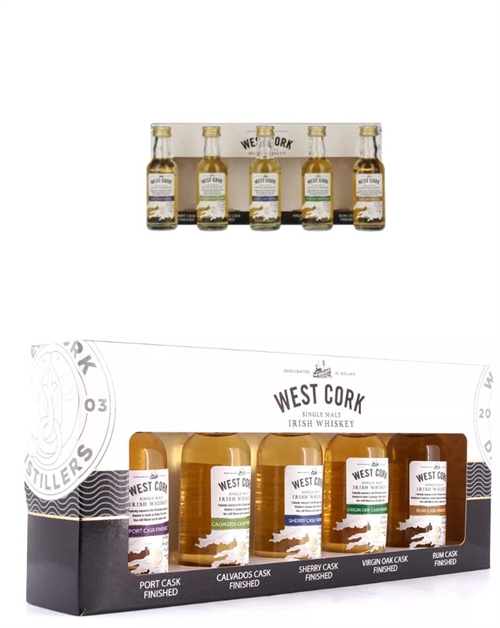 West Cork Miniature Whisky Set 5 x 5 cl Single Malt Irish Whiskey 43%
