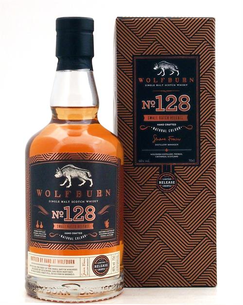 Wolfburn No. 128 Single Malt Scotch Whisky 46%.