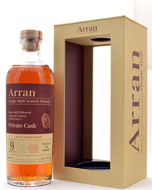 Arran 2015/2024 Single Cask Denmark 9 year old Single Islands Malt Scotch Whisky 60,2%