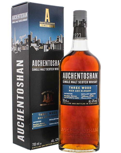 Auchentoshan Three Wood Single Lowland Malt Whisky 43