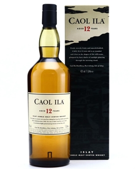 Caol Ila 12 Years Old Version 1 litre older bottle design with yellow banderole