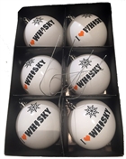 Whisky Christmas Balls med I love whisky printed 6 pcs. in box